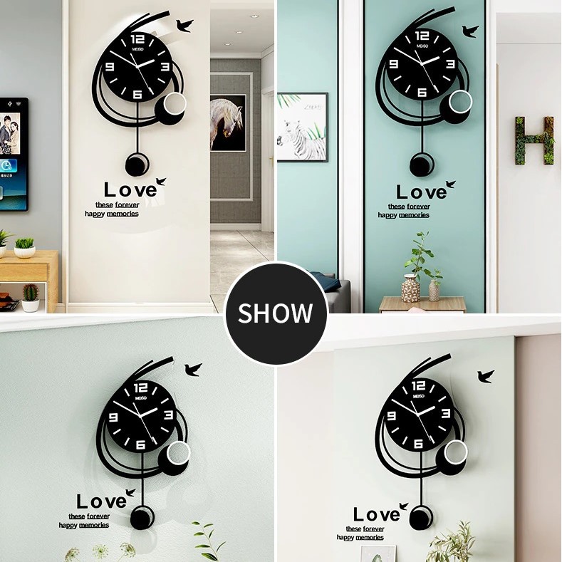 🌳🌳🌳Đồng hồ treo tường quả lắc CL042 🕘🕘🕘 - Sang trọng & Hiện Đại - Kích thước: 30x52, 40x72 cm