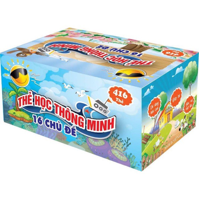 Bộ thẻ học thông minh 16 (400 thẻ) chủ đề - bìa đẹp - Kích thước 7*10cm