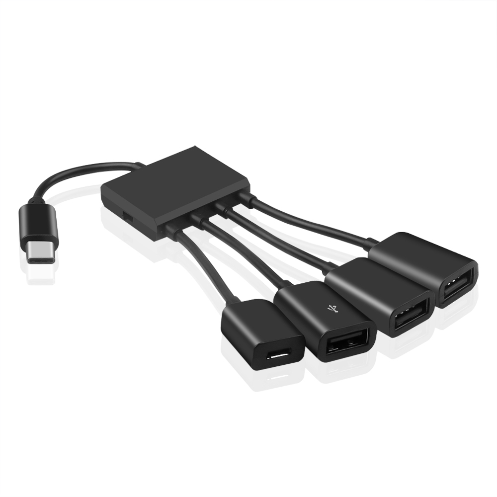 Adapter chia 3/4 cổng Type C 3.1 thành USB 2.0 OTG