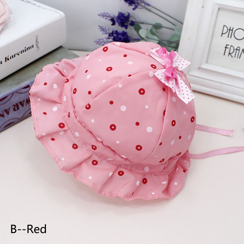 Mũ chống nắng họa tiết chấm bi dễ thương cho bé