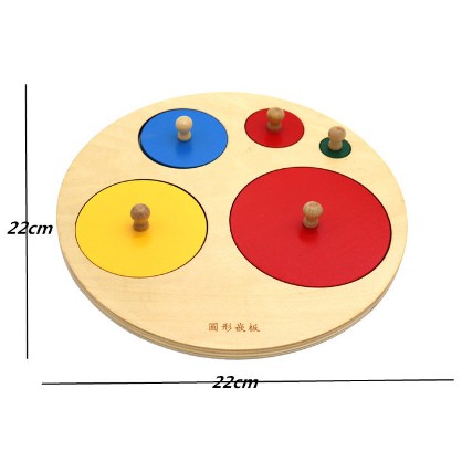 Bảng hình học 5 hình tròn giáo cụ Montessori