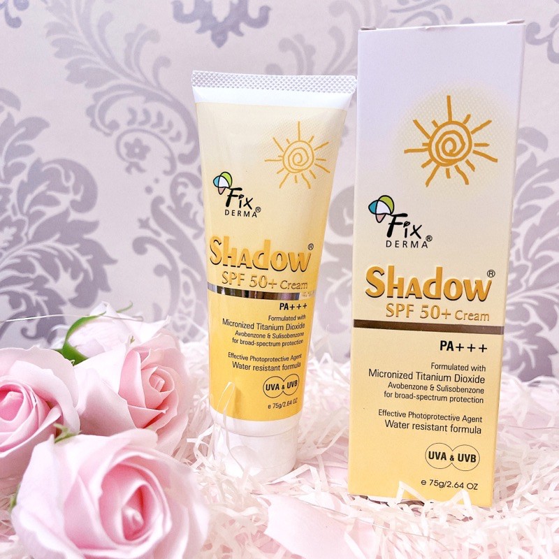 Kem chống nắng Fixderma Shadow SPF 50+ Cream 75g TẶNG Bông Tẩy Trang