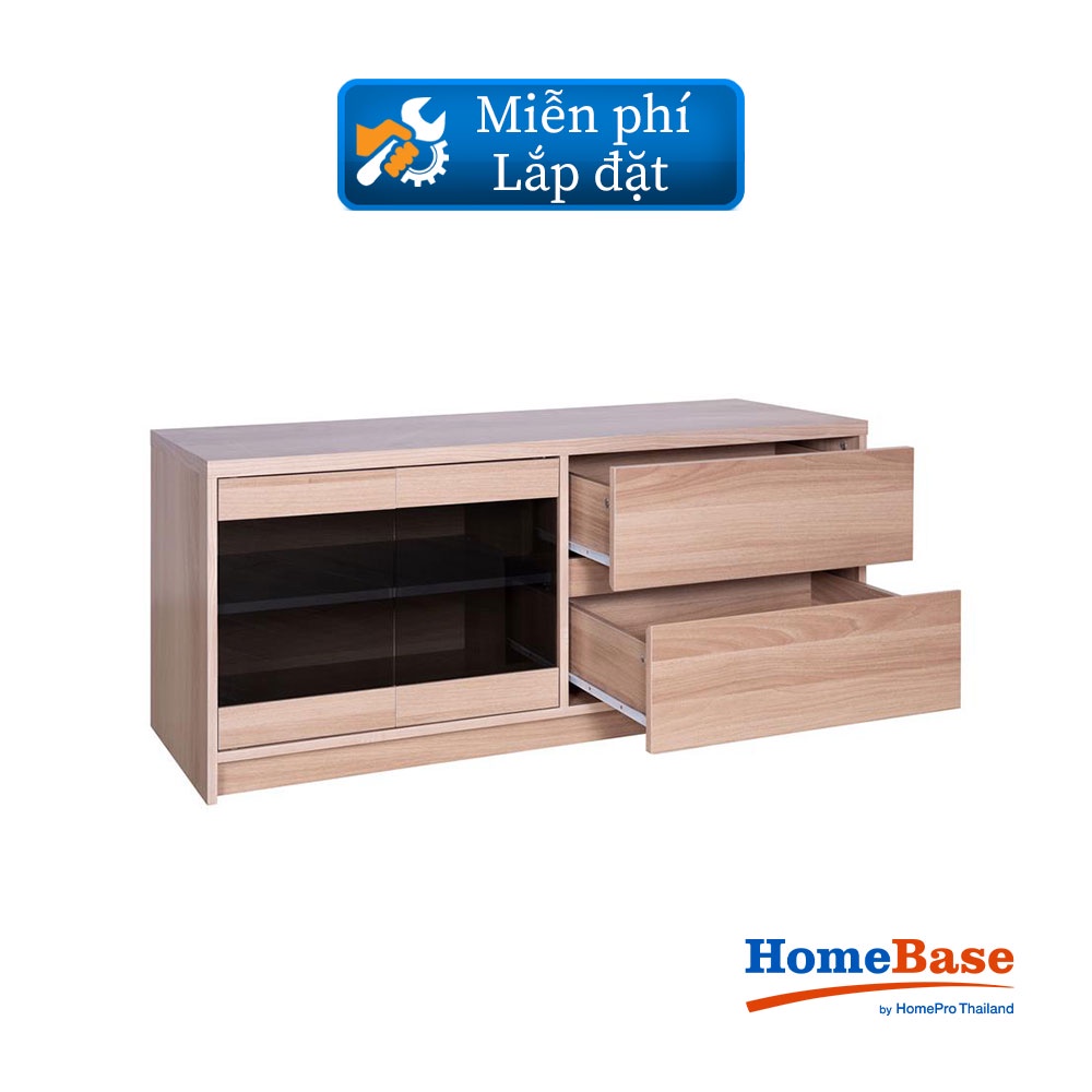 HomeBase FURDINI Kệ tủ TV bằng gỗ ép chống trầy xước FINN W120xH50xD40cm màu gỗ trắng