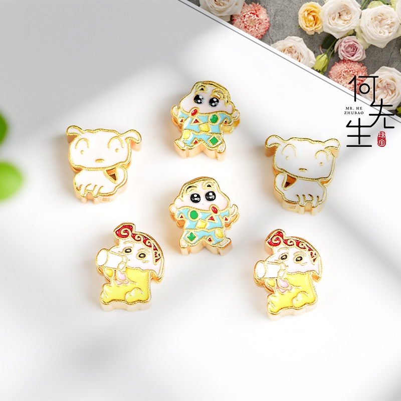 Bộ Hạt Xỏ Vòng Tay / Vòng Tay Màu Vàng Cát / Cậu Bé Bút Chì Shin-Chan Không Gây Dị Ứng Chất Lượng Cao diy