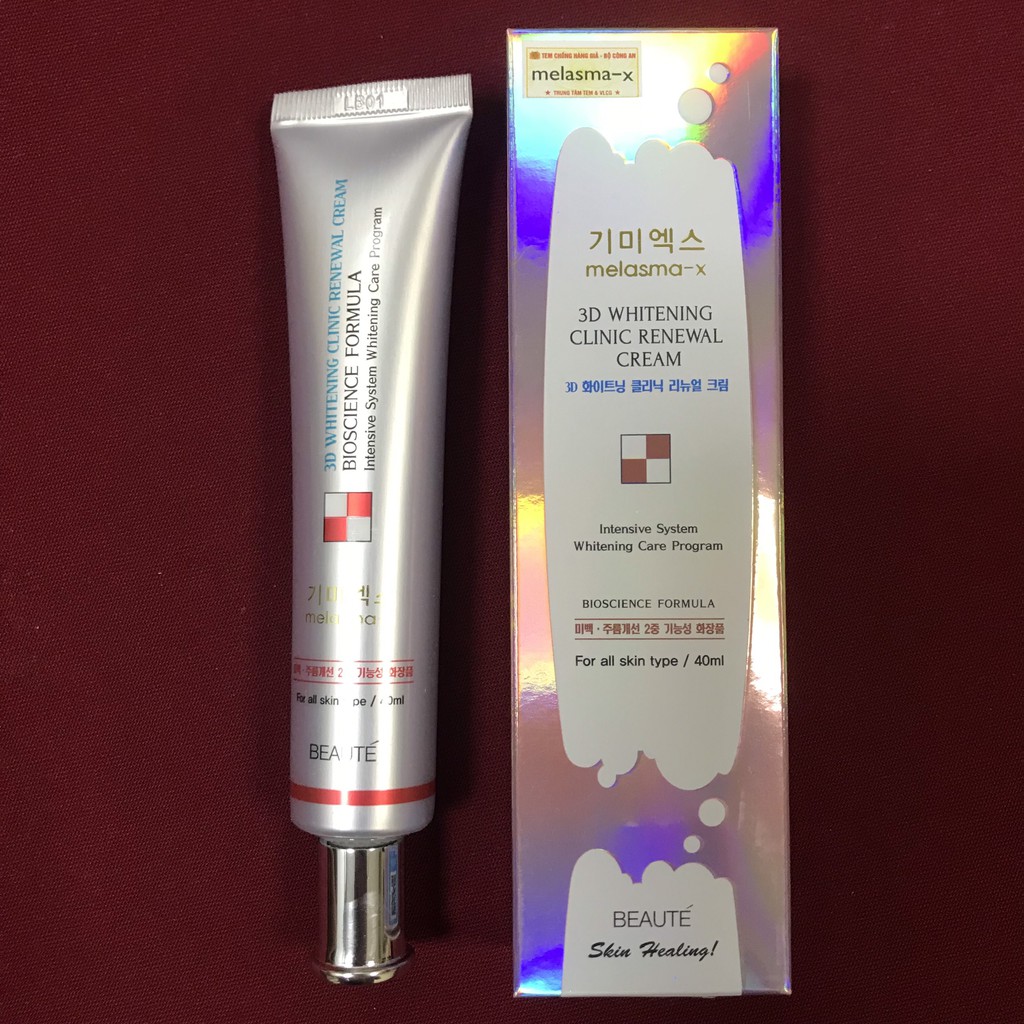 [SALE] [CAM KẾT 100% CHÍNH HÃNG] Kem Ngừa Nám Và Tàn Nhang Melasma-X 3D Whitening Clinic Cream Hàn Quốc 40ml