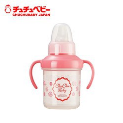 Cốc tập uống nước ChuChubaby (200ml) 5m+ màu hồng bé gái. Đầu hút mềm, tốt cho nướu của bé.