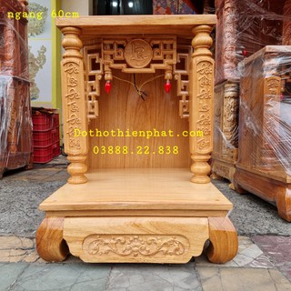 Bàn thờ thần tài gỗ gõ đỏ ngang 60 x 81 (loại 1 rất đẹp)