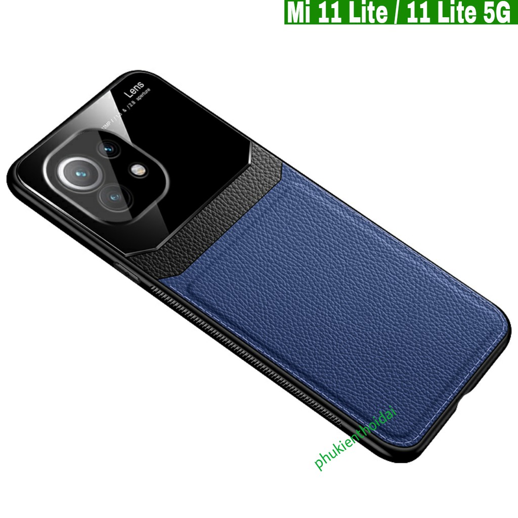 Ốp lưng Xiaomi Mi 11 Lite / 11 Lite 5G chống sốc da kính cao cấp