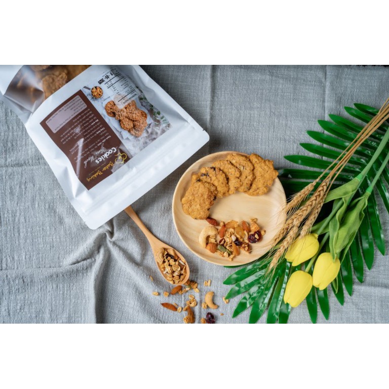 Bánh Cookies Hạnh nhân dừa BakerBaking - Healthy Eatclean 100g