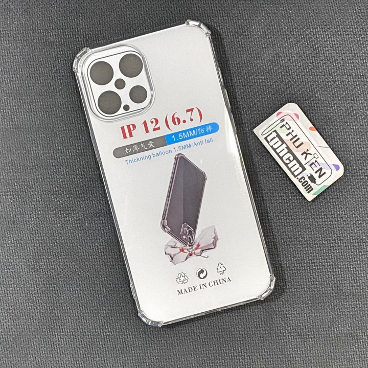 Ốp lưng iPhone 12 Pro Max dẻo Trong suốt Chống sốc