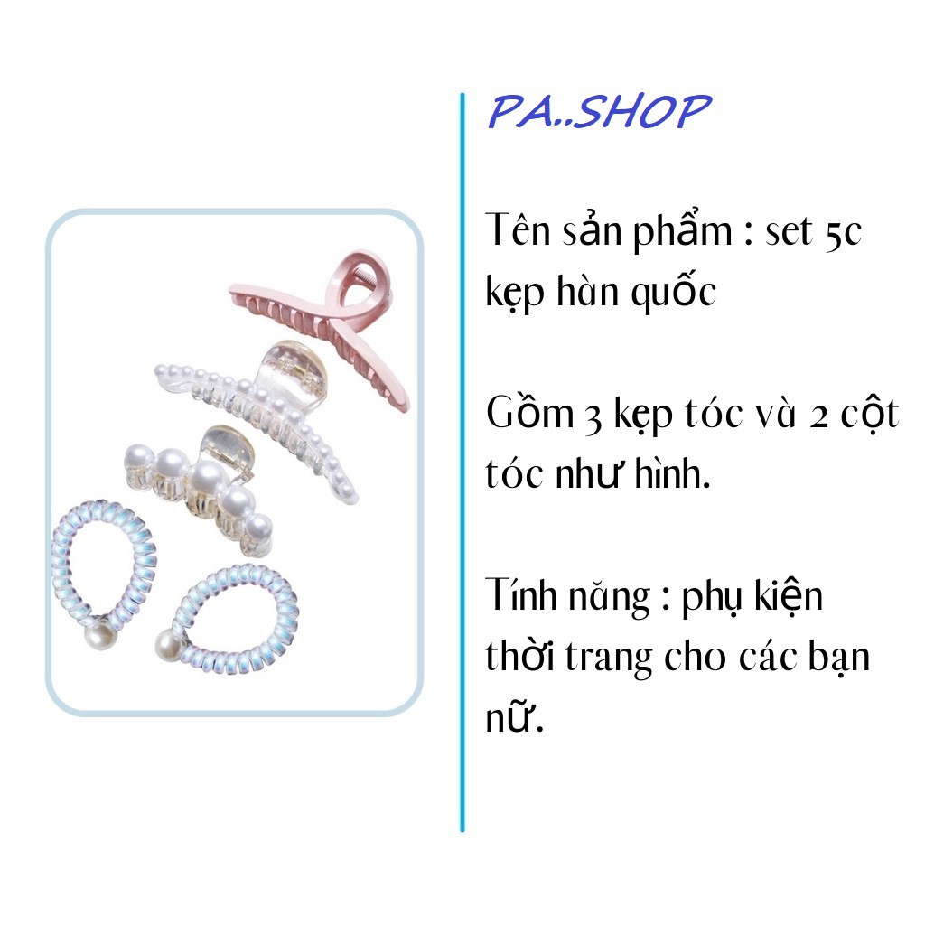 Set 5 Kẹp Tóc Phong Cách Hàn Quốc Siêu Xinh,Phụ Kiện Tóc,Làm Đẹp,Chăm Sóc Sắc Đẹp