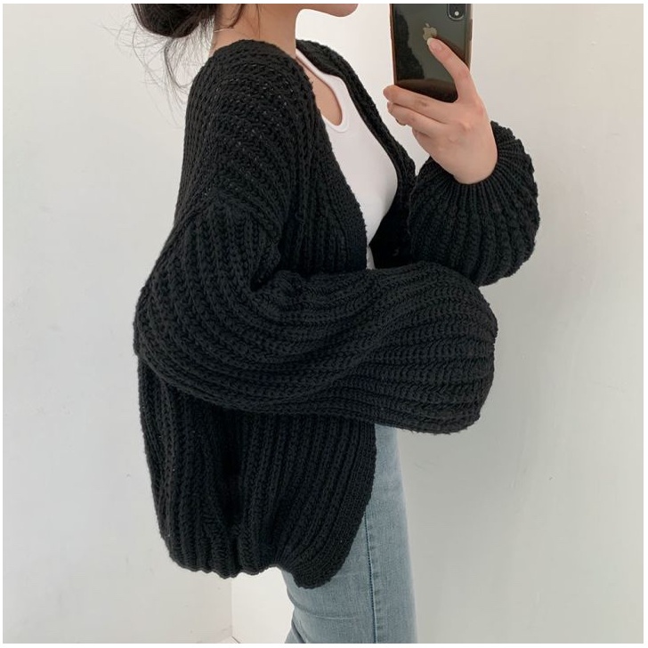 Porozi  Áo khoác cardigan dệt kim màu sắc thanh lịch dành cho nữ