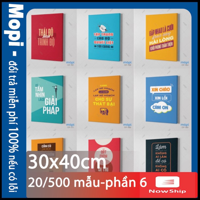 Tranh Canvas slogan treo tường trang trí tạo động lực nhân viên Văn Phòng hot nhất Mopi phần 6 cỡ 30x40cm