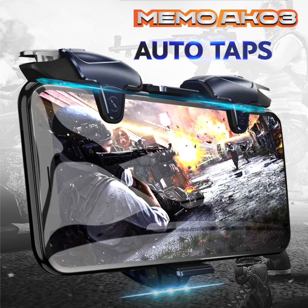 Bộ phụ kiện hỗ trợ Auto Taps cho Mobile Games kèm quạt tản nhiệt làm mát điện thoại MEMO AK03