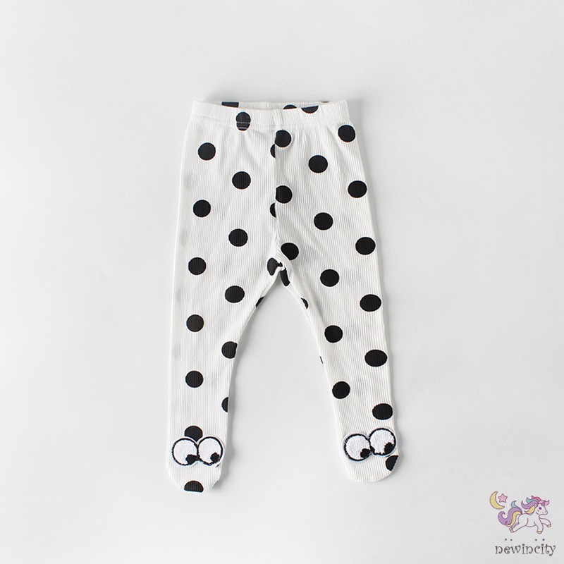 Quần Legging Chất Liệu Vải Cotton Hoạ Tiết Chấm Bi Dễ Thương Cho Bé