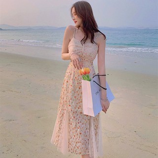 [ORDER] - ĐẦM HOA HAI DÂY CAO CẤP PHỐI LƯỚI