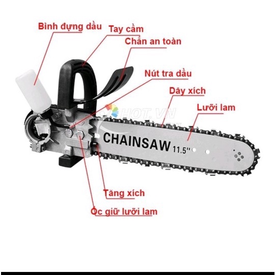 Bộ Lam Xích Gắn Máy Mài CHAINSAW, Bộ Lam Cưa Xích Gắn Máy Mài Cầm Tay Loại 1 Dùng Cho Tất Cả Các Loại Máy Mài