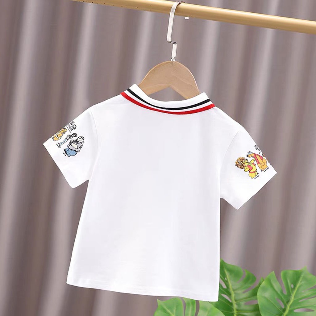 Áo Polo Bé Trai Tay In Hoạt Hình, Áo Cộc tay Cho Bé Chất Cotton Cao Cấp từ 8-28kg - LILA KIDS