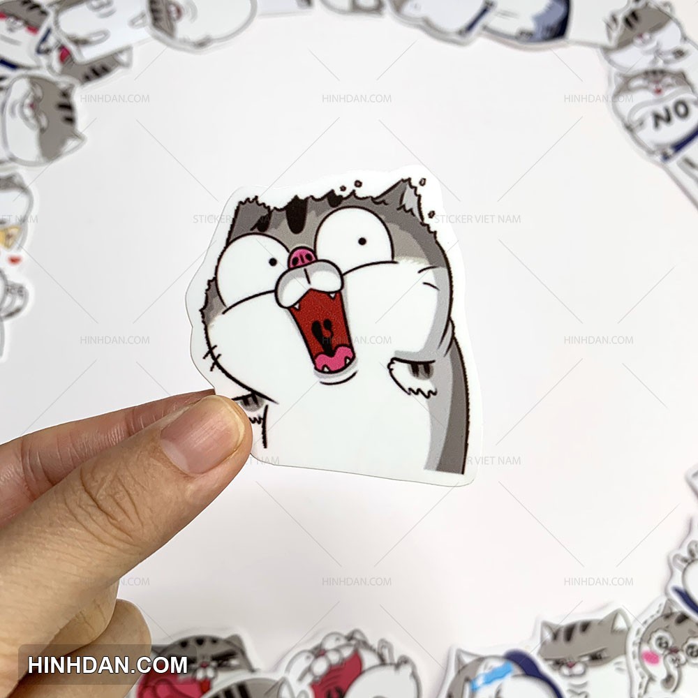 [ Ami Stickers ] Mèo Ngộ Nghĩnh Chất Liệu PVC Cao Cấp Chống Thấm Nước Dán Trang Trí | Sticker Việt Nam