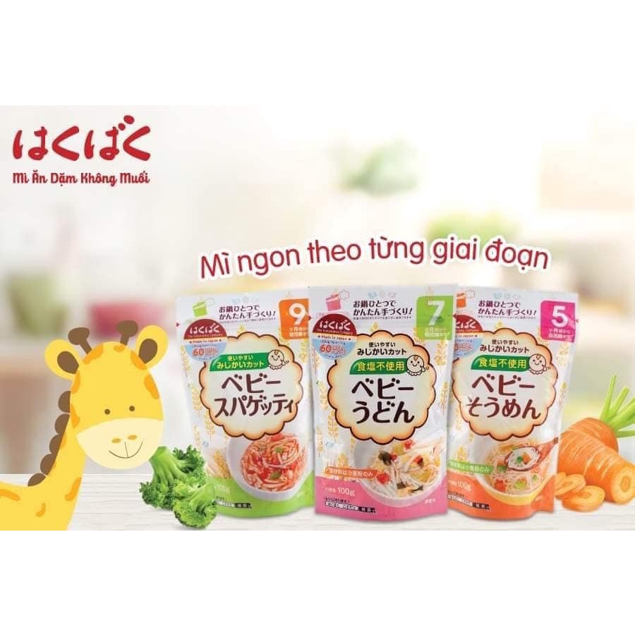 Mì Ăn Dặm Cho Bé Hakubaku Nhật Bản 100g Cho Bé Từ 5 Tháng Tuổi Nguyên Liệu Tự Nhiên An Toàn Dễ Tiêu Date 2024