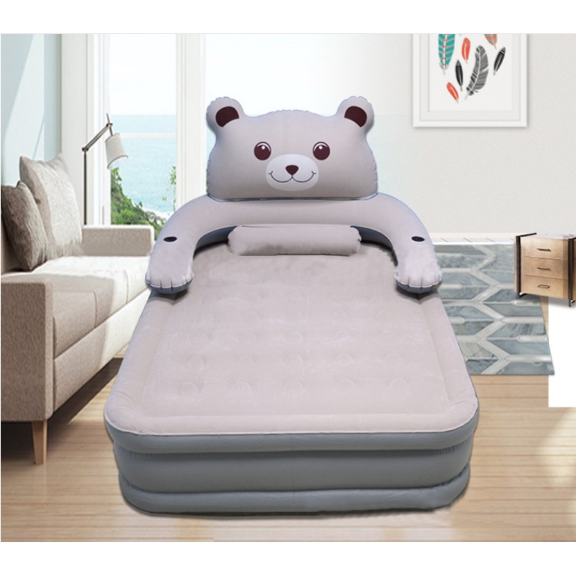 Giường hơi hình thú dày 45cm tặng kèm bơm điện và gối miếng bịt tai và mắt, keo dính | BigBuy360 - bigbuy360.vn