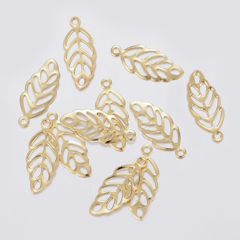 Set 1-50 Mặt Dây Chuyền Hình Lá Phong / Vỏ Sò / Lá / Trái Tim Bằng Thép Không Gỉ 304