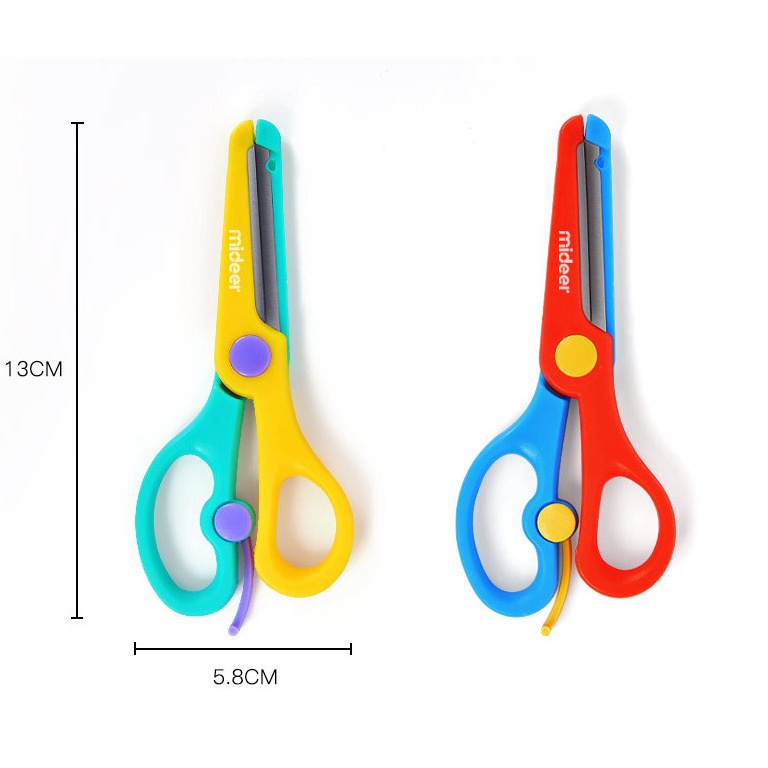 Kéo Tập Cắt Thủ Công - Lưỡi Dao Thép Bọc Viền Nhựa An Toàn Cho Bé - Mideer