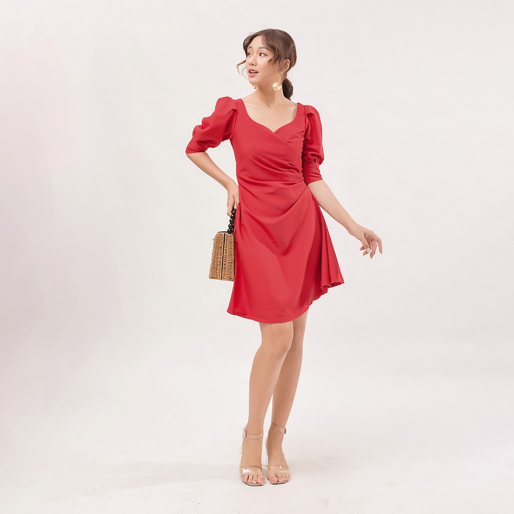 [Mã WABRWA15 giảm 15% đơn 300K] Váy đầm chữ a Thời trang Eden xếp li eo tay phồng - D392 | BigBuy360 - bigbuy360.vn