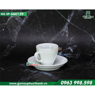 Ly tách cafe Espresso men trắng sứ thấu quang Bát Tràng