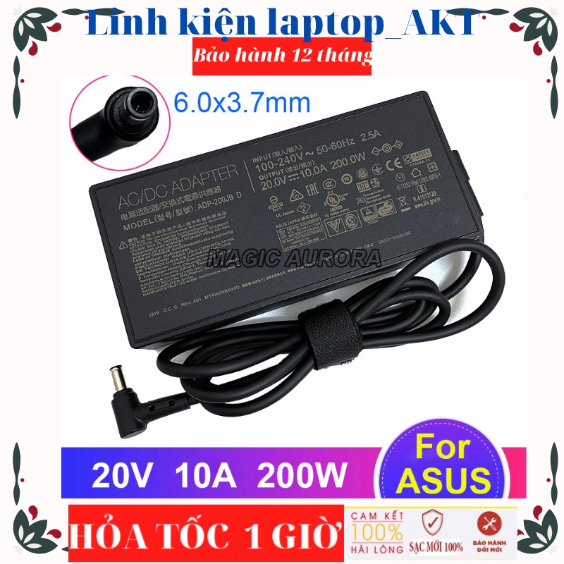 Sạc Asus 20v- 10a- 200w- ZIN chân 6.0x3.7mm Asus Gaming A15 Fa506Qm Ga503Qr Asus Rog G531GT FX505GT FX705G G15 G512