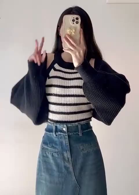 Set Áo Len 2 Món Gồm Áo Khoác Rộng Và Áo Yếm Sọc Ngang Siêu Xinh Dễ Phối Đồ Mẫu Hot 2024 Phù Hợp Mọi Lứa Tuổi Orangeclos | BigBuy360 - bigbuy360.vn