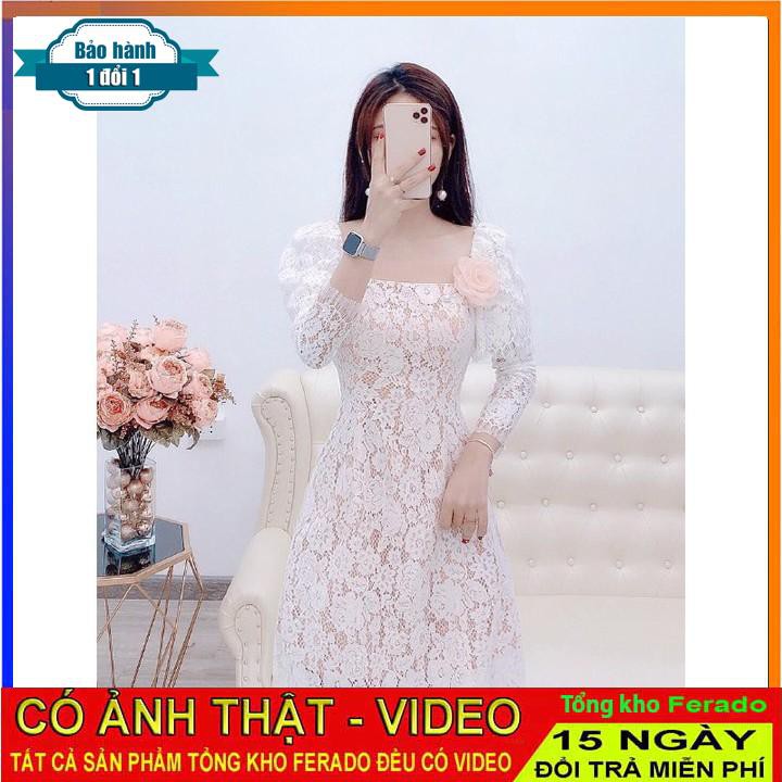 [ xả kho ] MiD Đầm ren Hàn nhập V1318 đính hoa cao cấp Mie Design kèm ảnh thật