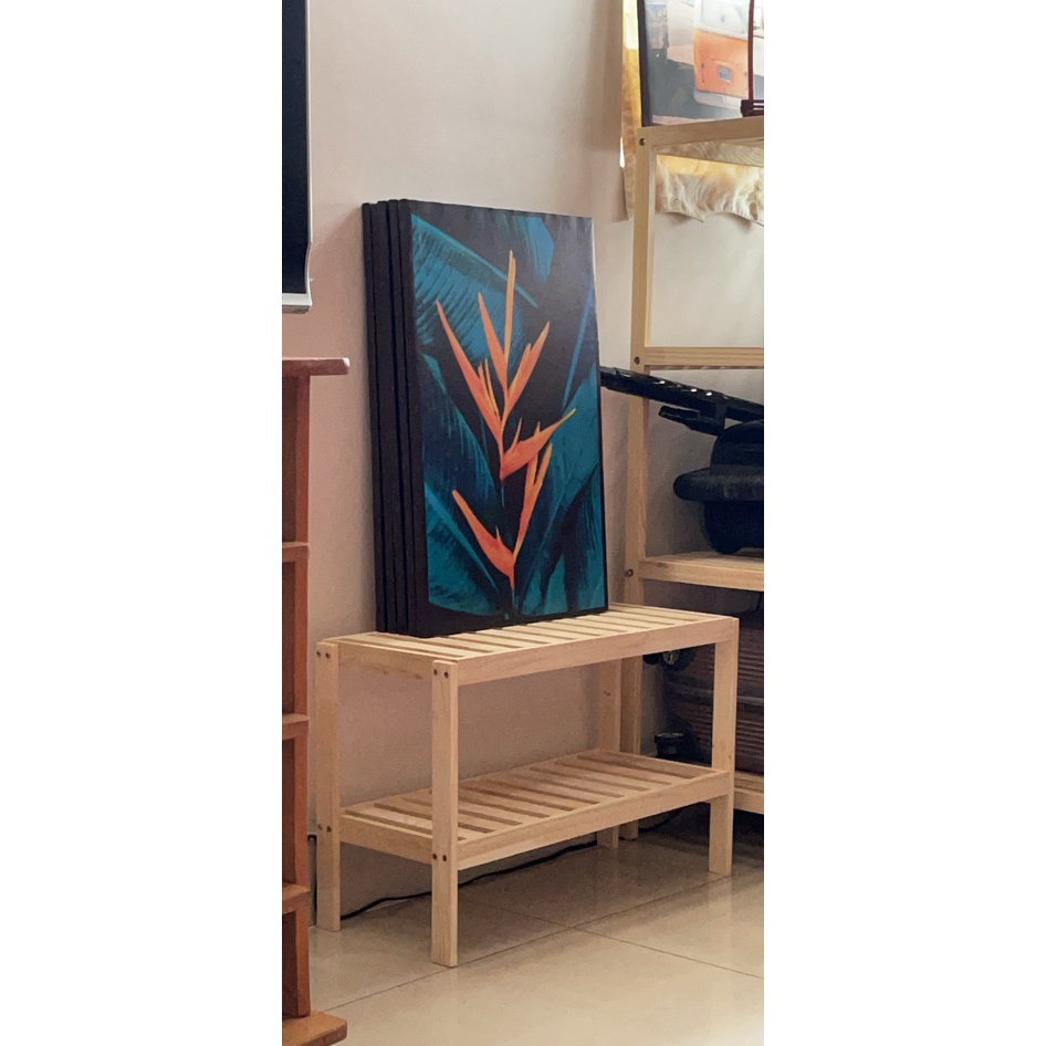 kệ gỗ 2 tầng để đồ trang trí, tab gỗ để phòng ngủ
