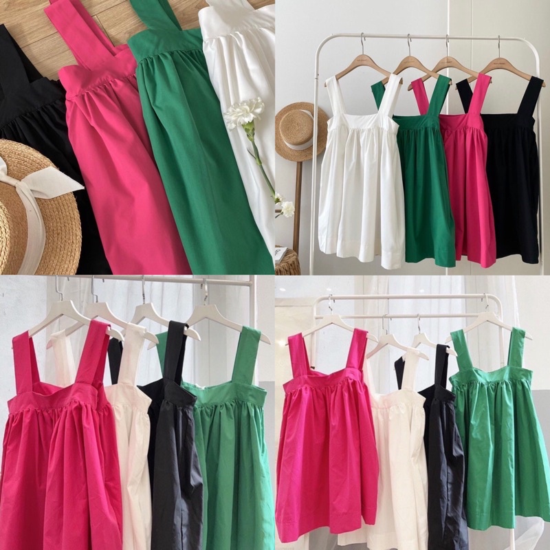 Váy Hai Dây, Váy Babydoll Hai Dây Dáng Xoè Bồng Bềnh Form Rộng Đi Biển Phong Cách Hàn Quốc - Kola Dress