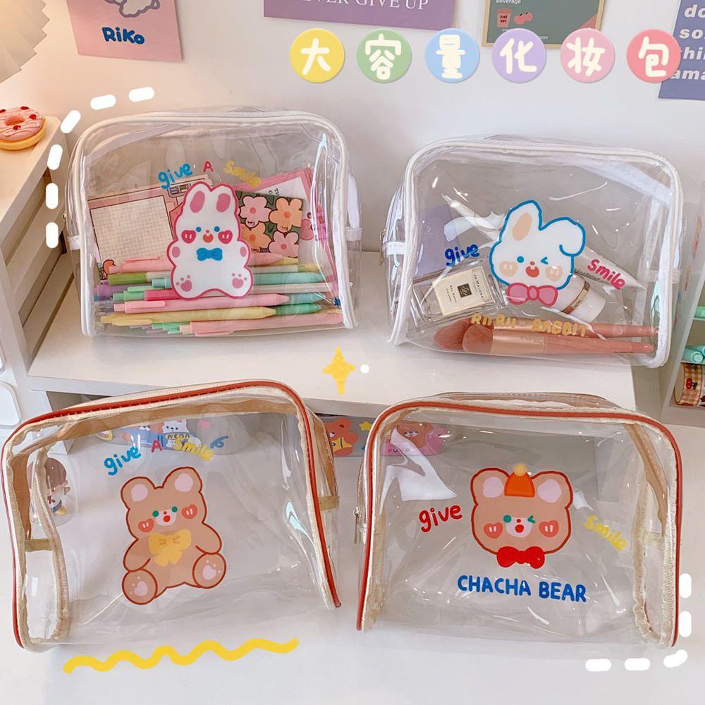 OCEANMAP Túi Đựng Mỹ Phẩm Trong Suốt Cỡ Lớn Chống Thấm Nước Có Khóa Kéo Tiện Dụng Mang Theo Du Lịch Cho Nữ