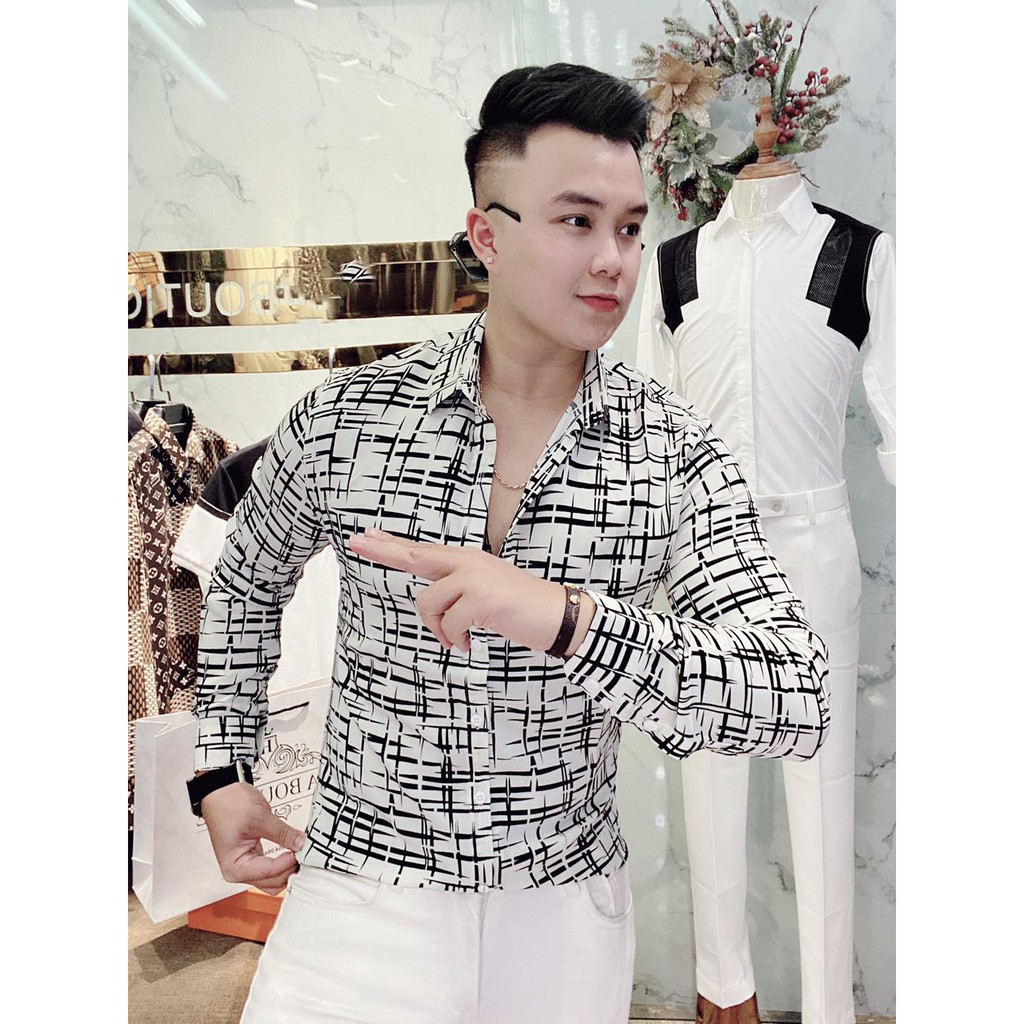 Sơ mi nam, sơ mi nam cao cấp dài tay, họa tiết, vải chống nhăn kháng khuẩn, thấm hút, form ôm - TIDINO STORE BX10 | BigBuy360 - bigbuy360.vn