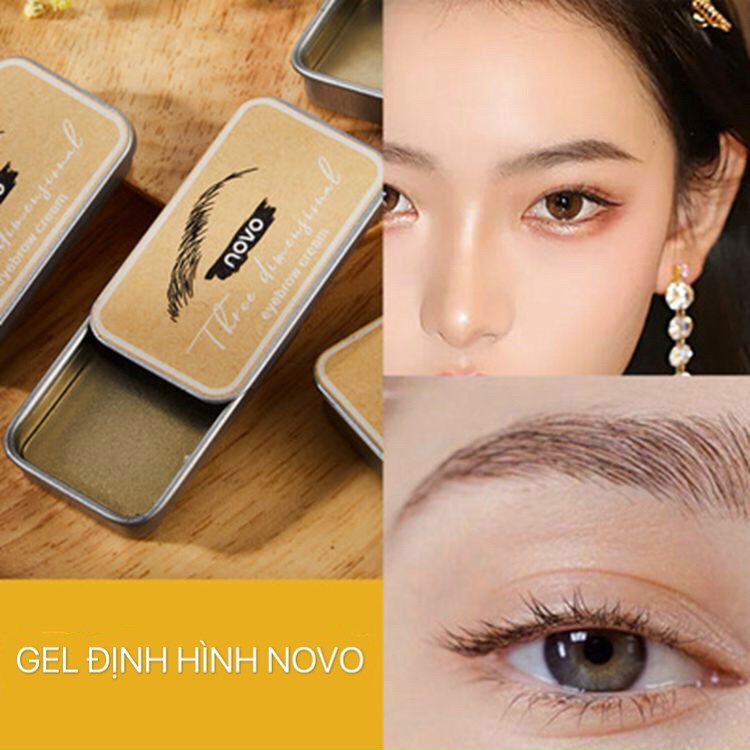 Gel định hình lông mày NOVO mascara lông mày kéo dài tự nhiên trong suốt