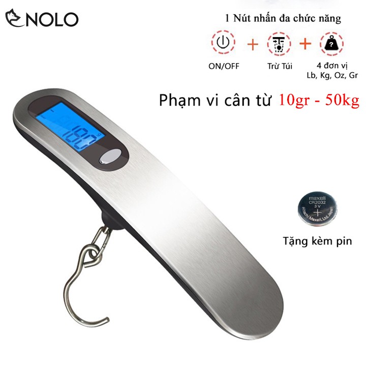 Cân Điện Tử Cầm Tay Tối Đa 50KG Màn Hình LED Một Nút Điều Khiển Chức Năng Dễ Sử Dụng