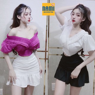 SET ÁO TRỄ VAI NHÚNG KÈM CHÂN VÁY ĐUÔI CÁ SIÊU DỄ THƯƠNG - QANU164