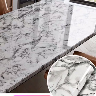 5M decal giả đá bóng vân xám keo sẵn khổ 60 cm