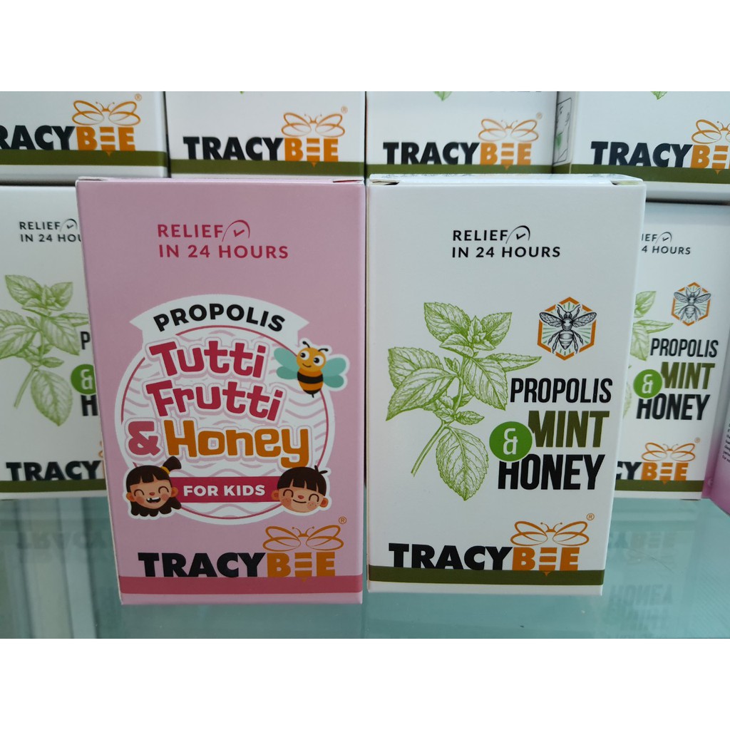 Keo Ong Xịt Giảm Viêm Họng Tracybee Vị Trái Cây Và Bạc Hà Propolis Tutti Frutti & Honey Tracybee 30ml