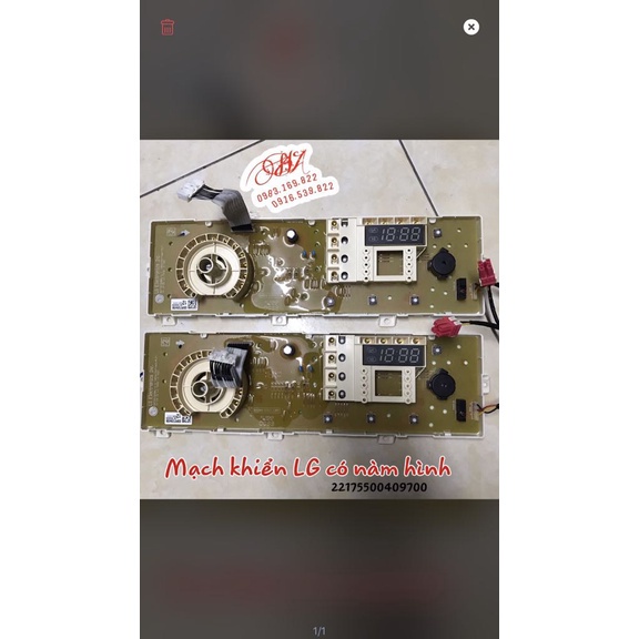 Mạch khiển LG có màn hình,mạch khiển máy giặt LG có màn hình, vật tư điện lạnh hùng anh