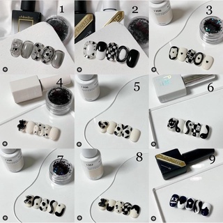 Nailbox thiết kế - mẫu trắng đen dễ thương