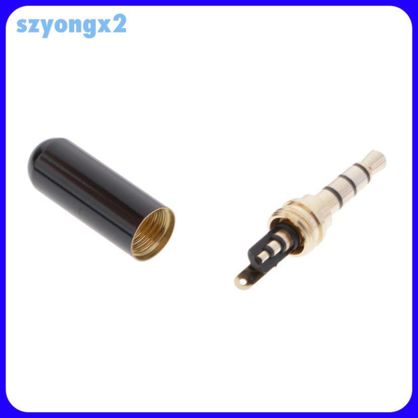 Set 2 Đầu Nối Dây 3.5mm 1 / 8 '' Trrs 4 Cực Male Plug A / V