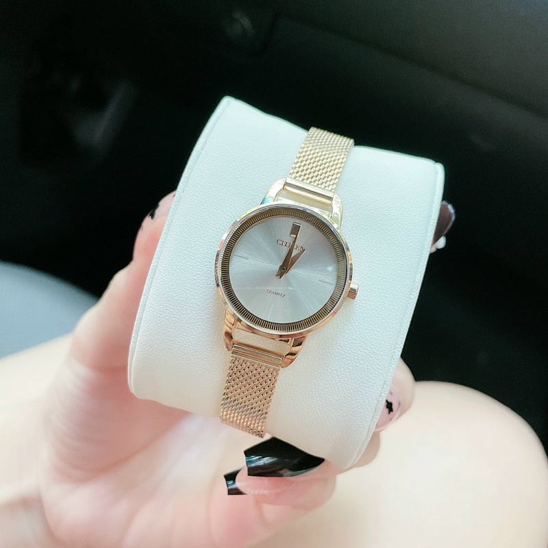ĐỒNG HỒ NỮ CHÍNH HÃNG CITIZEN EZ7003-51X Quartz White Dial Rose Gold Case & Stainless Mesh For Lady