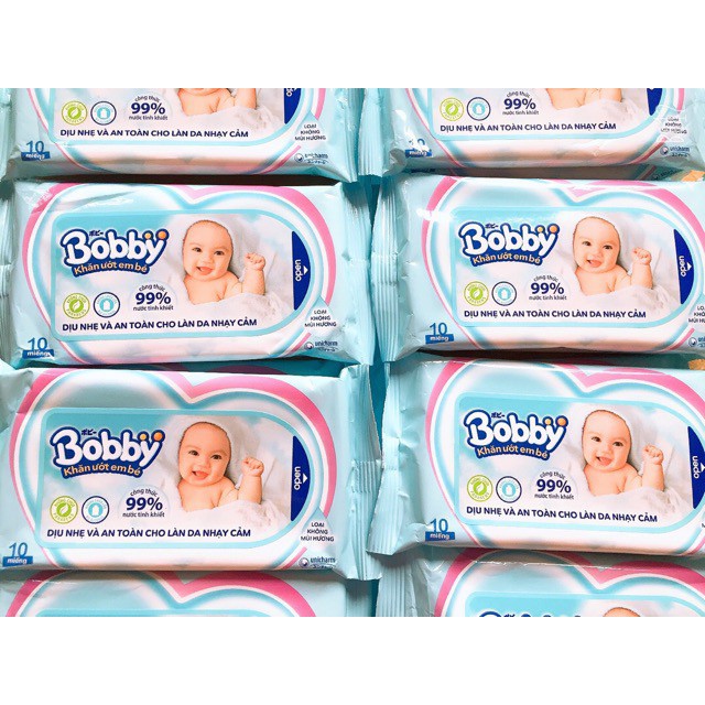 Khăn ướt bobby huggies 10 miếng gói - ảnh sản phẩm 2