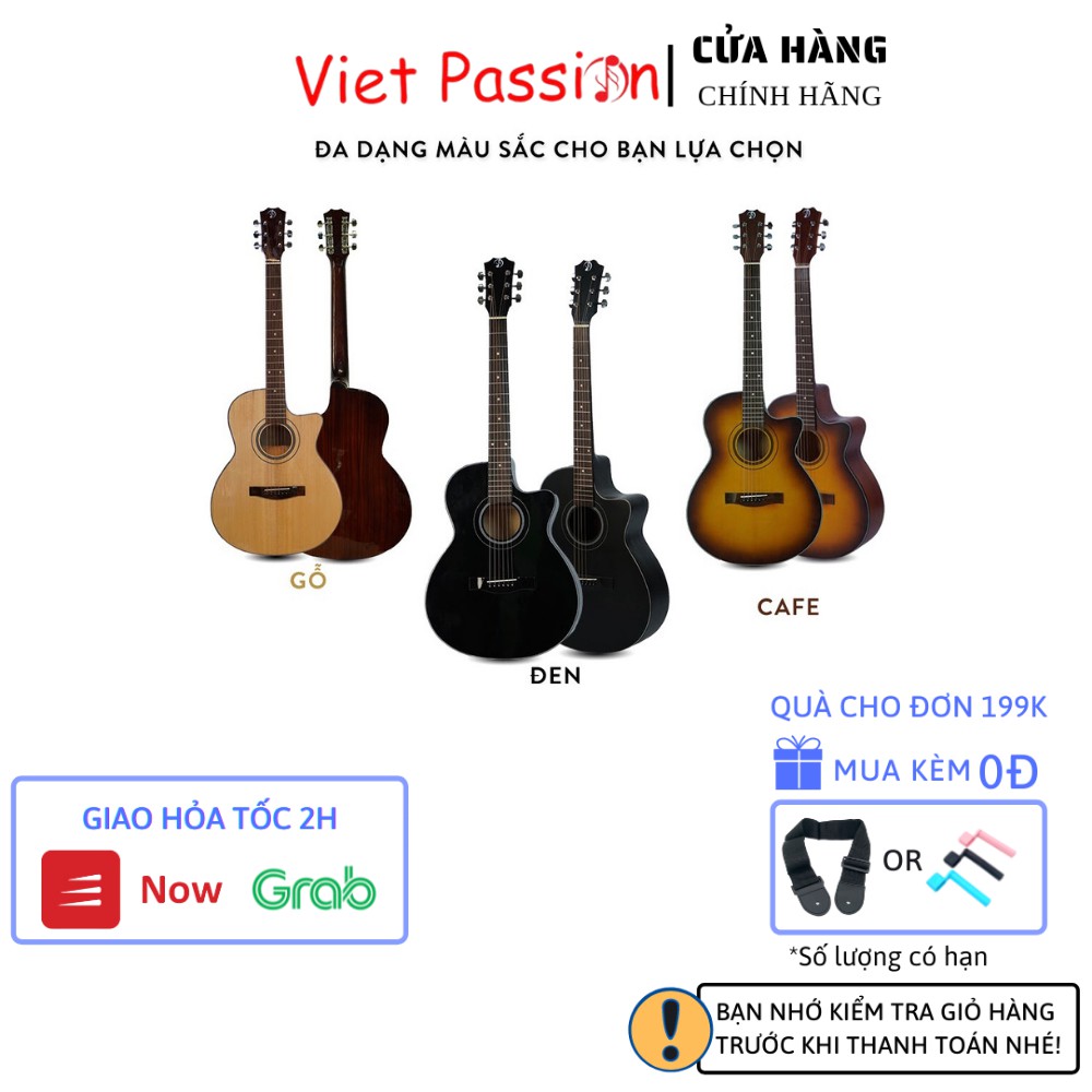 Đàn guitar acoustic SVA+ mặt gỗ Thông có ty chỉnh cong cần giá sinh viên chất lượng cao âm thanh tuyệt vời VietPassion