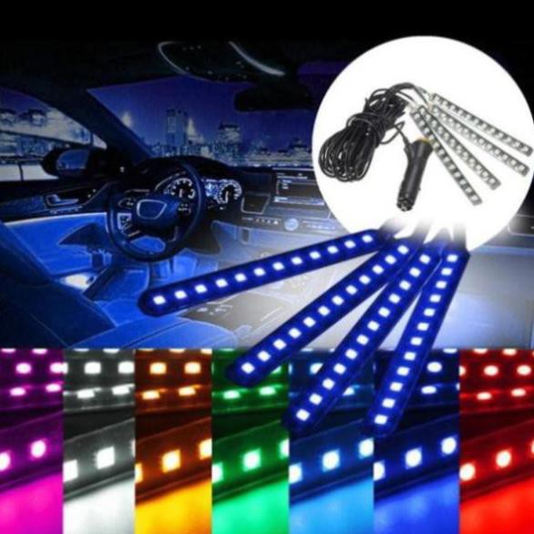 GIÁ SIÊU RẺ - Trọn bộ led sàn, led gầm ghế oto cảm biến đổi màu theo nhạc (có video chi tiết)