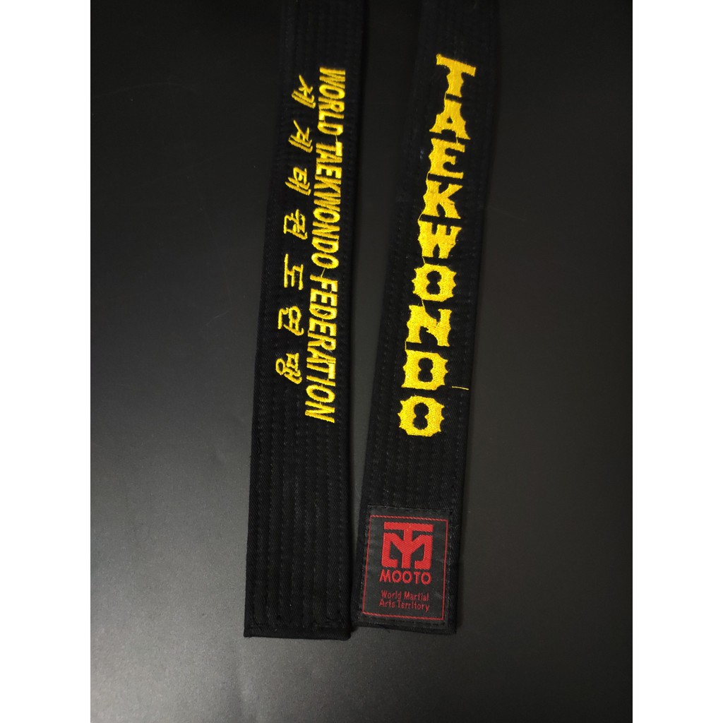 COMBO Võ phục kèm đai Taekwondo Mooto cổ Đen và Đỏ Đen