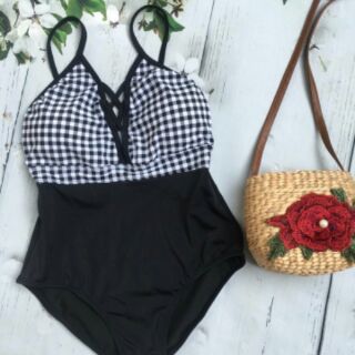 Bikini 1 mảnh Hàn Quốckẻ caro